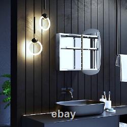 Single Door Bathroom Mirror Cabinet Storage Stainless Steel Cupboard 450 × 600mm