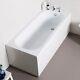 Single Ended Straight Modern Bath Tub Drilled Tap Holes Uk Made White Acrylic