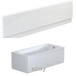 Single Ended Straight Modern Bath Tub Drilled Tap Holes Uk Made White Acrylic