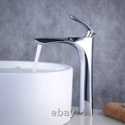 Top Basin Mixer Tap Curved Bathroom Sink Tap Designer Style, Chrome