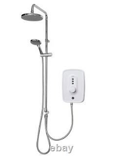 Triton Danzi DuElec White 10.5kW Electric Shower Diverter to Overhead + Handset
