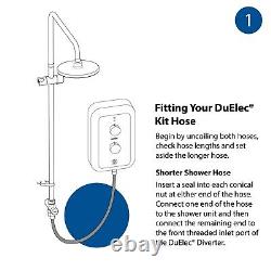 Triton Danzi DuElec White 10.5kW Electric Shower Diverter to Overhead + Handset