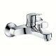 Vessini Orta Chrome Bath Mixer Taps with Shower Outlet Single Lever Wall Mounted